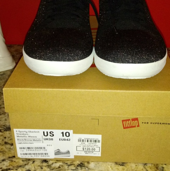 Fitflop F-Sporty Uberknit Sneakers-Metallic Weave - Picture 2 of 6